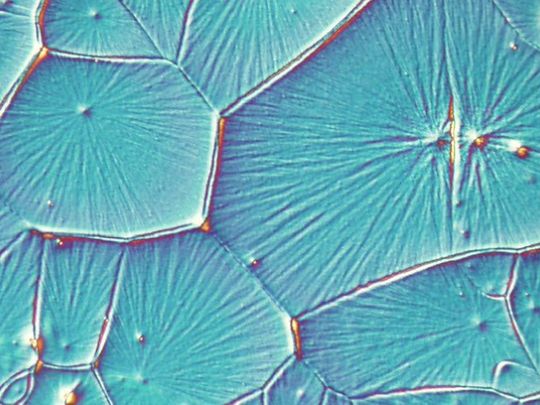 Caption: A microscopic view of perovskite solar cells. Credit: US Department of Energy