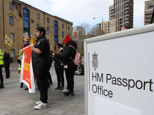 UK london passport workers strike