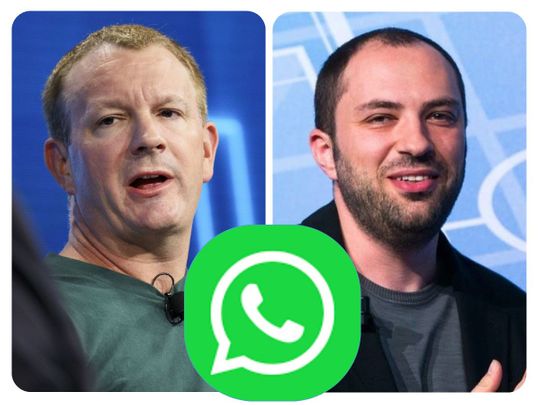 WhatsApp co-founders Jan Koum (right) and Brian Acton.