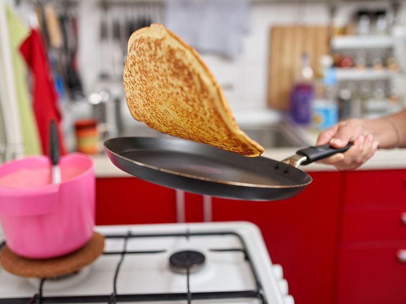 Tossing a pancake