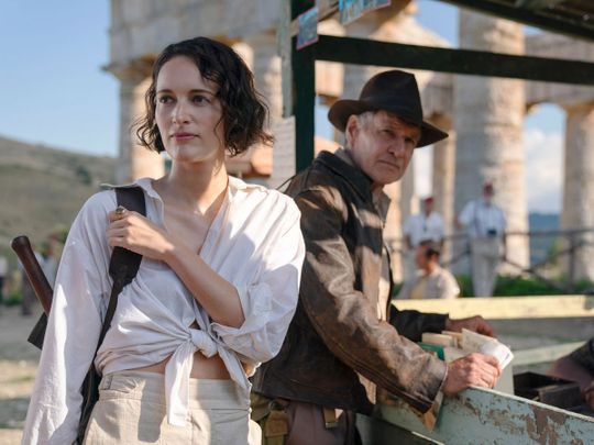 Phoebe Waller-Bridge and Harrison Ford in 'Indiana Jones and the Dial of Destiny'.