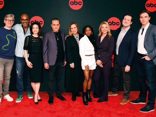 Show co-head writer Chris Van Etten, and actors Donnell Turner, Rebecca Herbst, Maurice Bernard, Genie Francis, Tabyana Ali, Kristina Wagner co-head writer Dan O’Connor and actor Nicholas Chavez.