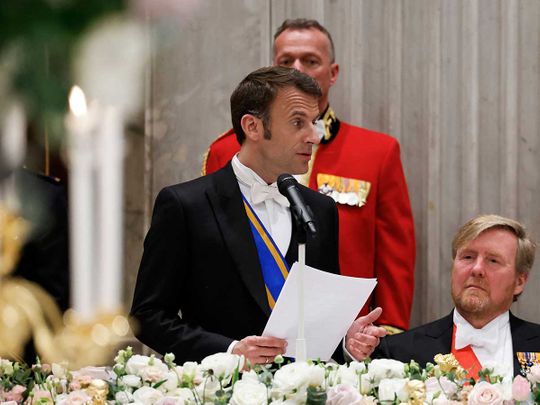 French President Emmanuel Macron  King Willem-Alexander of the Netherlands 