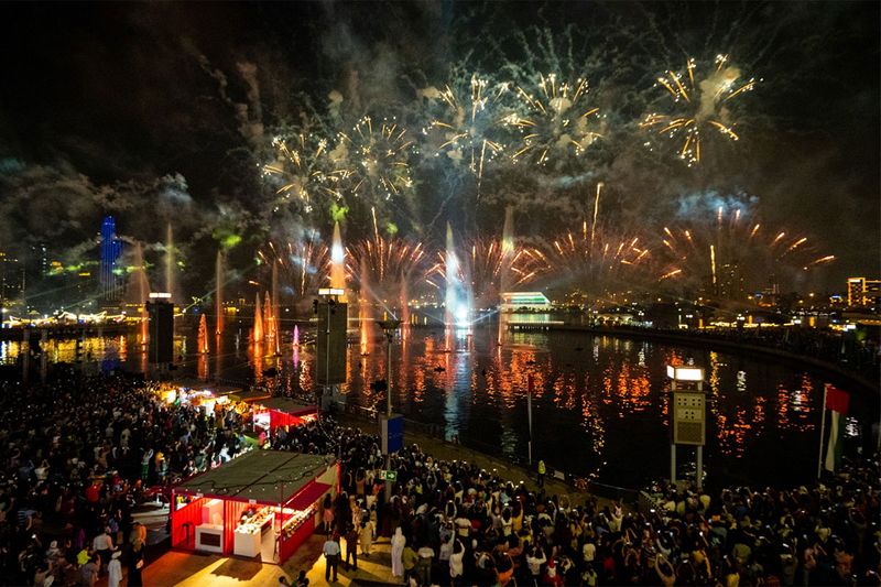 Fireworks at Dubai Festival City 