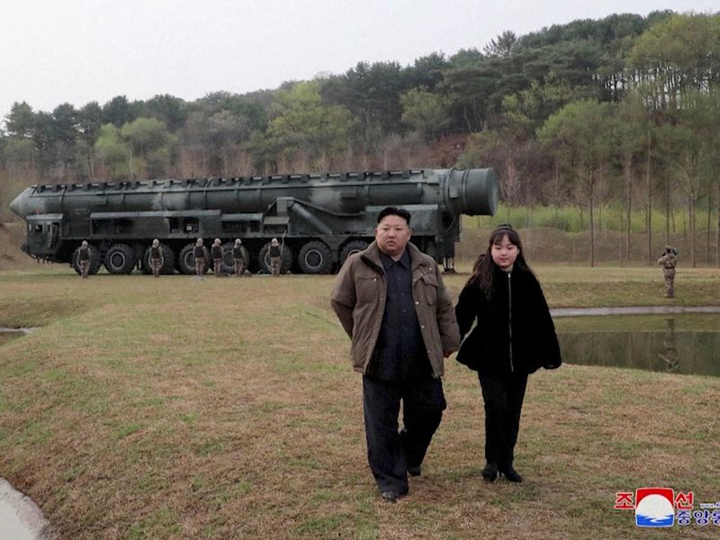North Korean leader Kim Jong Un and his daughter Kim Ju Ae 