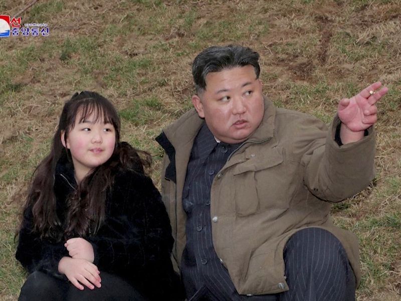 North Korean leader Kim Jong Un and his daughter Kim Ju Ae