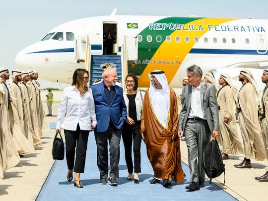 Luiz Inácio Lula da Silva, President of Brazil arrives in UAE