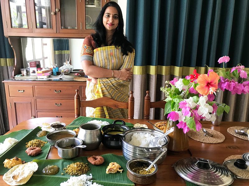 Akshaya Vikram with Puthandu feast