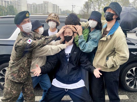 Look: BTS support J-Hope as he enlists in South Korean military