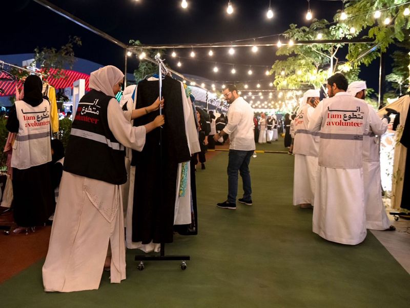 exhibition for families to take eid clothes for children organised by emirates foundation's joy of eid initiative 