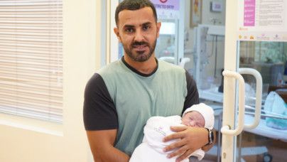 Baby Arbi El Ammari with his father at RAK Hospital-1682052754283