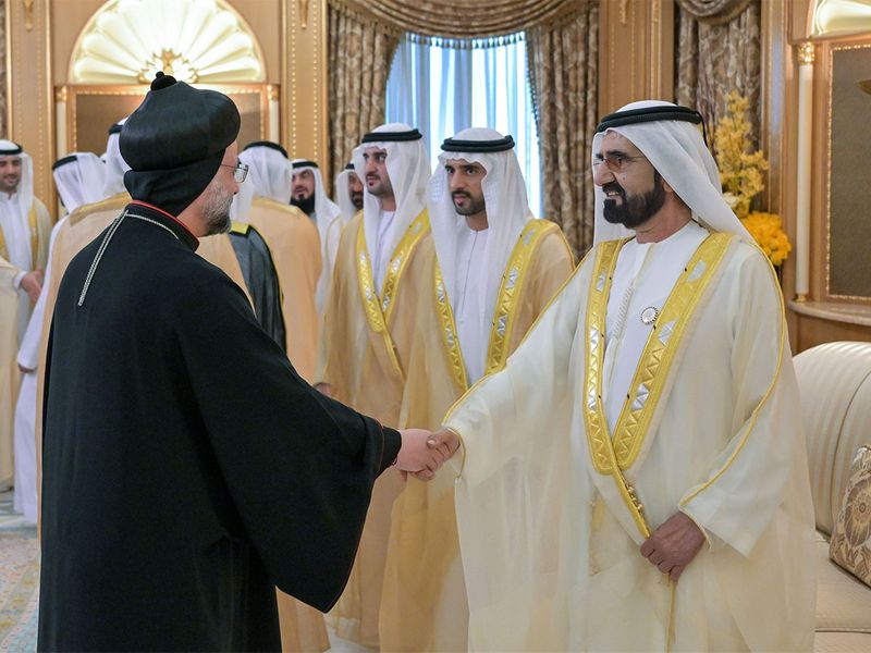 Sheikh Mohammed receives Eid well wishers