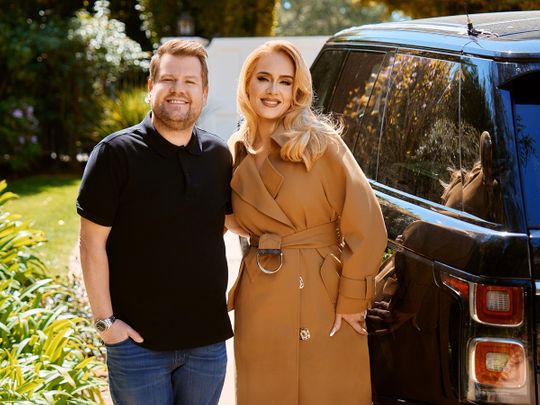 Adele with James Corden 