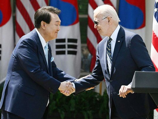 US President Joe Biden and South Korean President Yoon Suk Yeol 