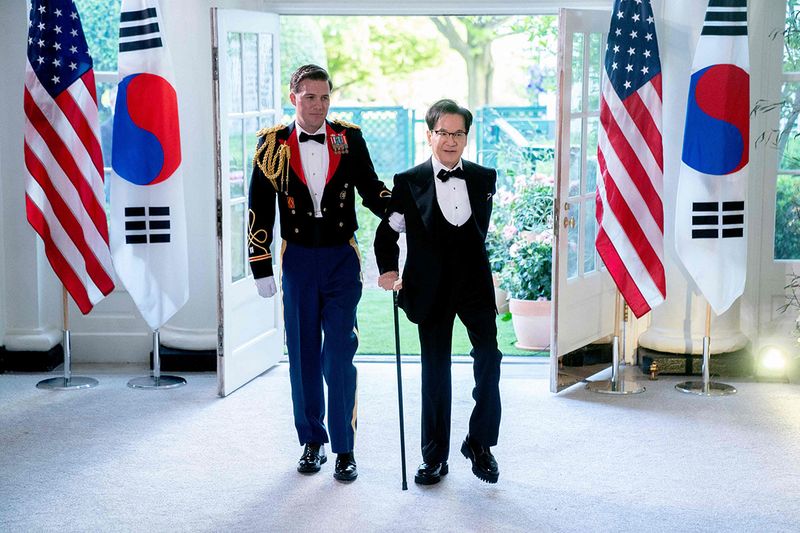 Chairperson of the CJ Group Jay-Hyun Lee arrives for the State Dinner in honor of South Korean President Yoon Suk Yeol, at the White House in Washington, DC, on April 26, 2023