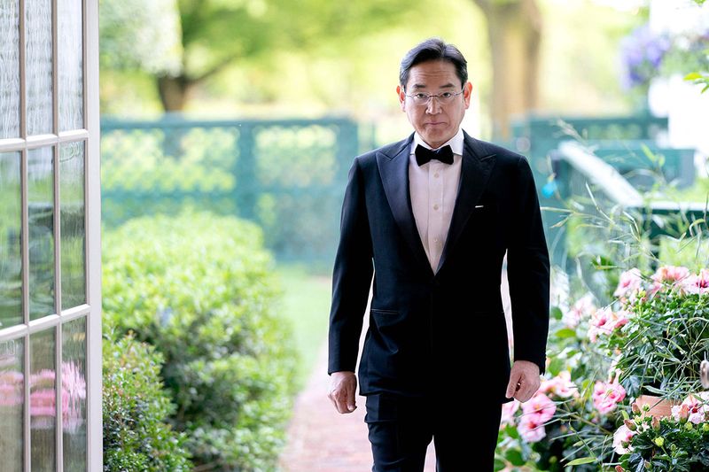 Jay Y. Lee, co-vice chairman of Samsung Electronics Company, arrives for the State Dinner in honor of South Korean President Yoon Suk Yeol, at the White House in Washington, DC, on April 26, 2023.