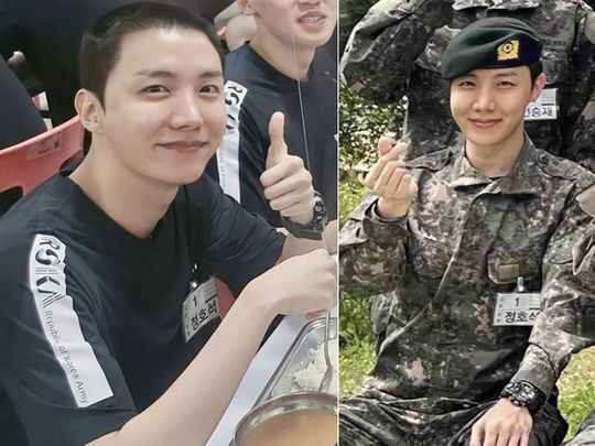 Viral photos show J-Hope in military uniform
