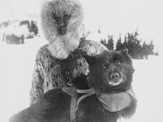 Gunnar Kaasen and with his dog Balto