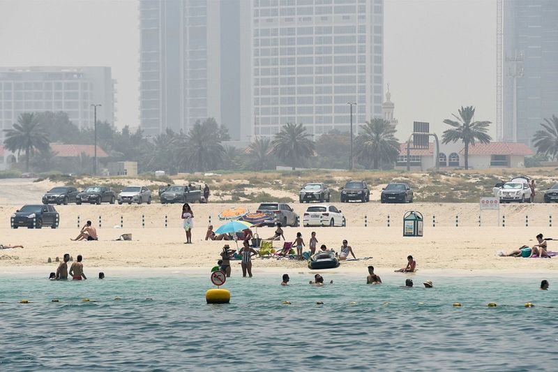 Families at Jumeirah beach in Dubai