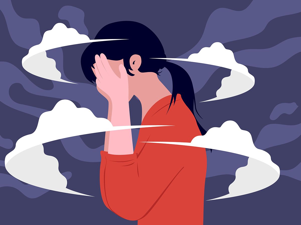 Stressed person, vector image
