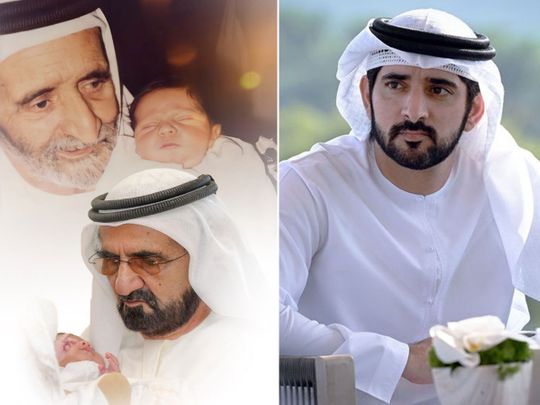 Sheikh Mohammad with Sheikh Hamdan’s son Mohammad bin Hamdan