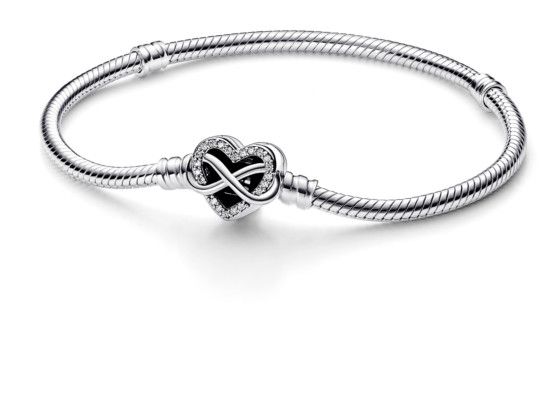 Pandora Moments Sparkling Infinity Heart clasp Snake Chain Bracelet AED 345-1683794162005