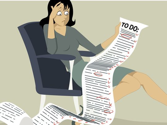 Person staring at to-do list