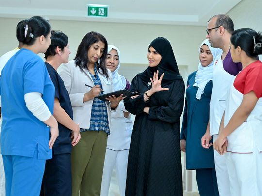Aysha-Ali-Ahmed-Al-Mahri-Group-Chief-Nursing-Officer-of-Burjeel-Holdings-(center)-with-her-collegues-1683867661323