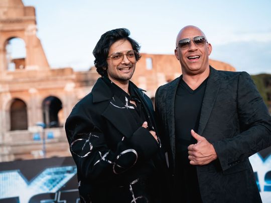 Ali Fazal with Vin Diesel, his co-star from 'Furious X' in Rome