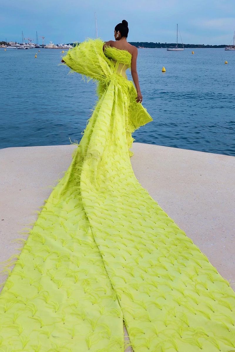 Farhana Bodi and her dramatic gown