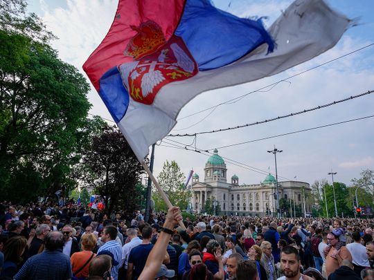 Photos: Tens Of Thousands Gather In Belgrade Protest Over Mass ...