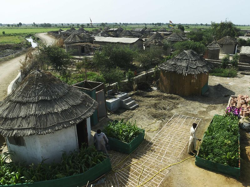 A general view of Pono Colony in Sanjar Chang village, in Tando Allahyar district. 