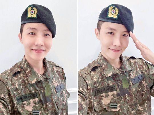 BTS's J-Hope looking healthy and well at the military training