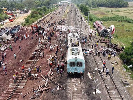 Balasore odisha rain train crash