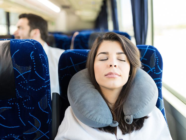 Inflatable Travel Pillows, New Upgrade Inflatable Airplane Pillow for Sleeping Rest Avoid Neck and Shoulder Pain, Inflatable Neck Pillow with Free Eye