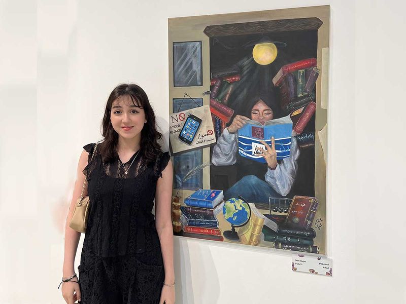 Dia Shuja with her work.
