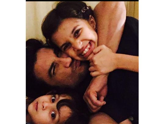 Late Bollywood actor Sushant Singh Rajput with his nephew and niece.