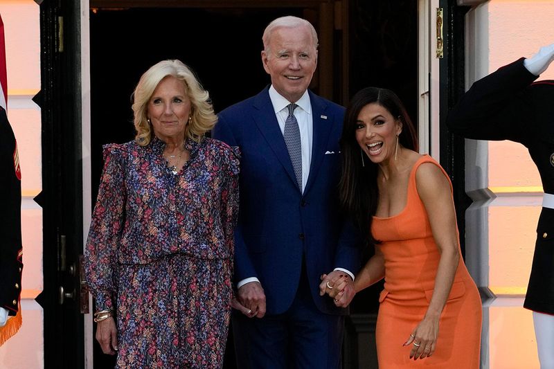 President Joe Biden Hosts Hollywood Star Eva Longoria At The White House For Flamin Hot