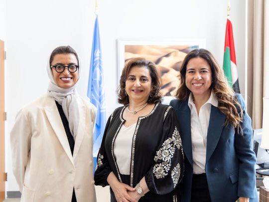 Noura Al Kaabi, Minister of State, at UN Women meeting in New York