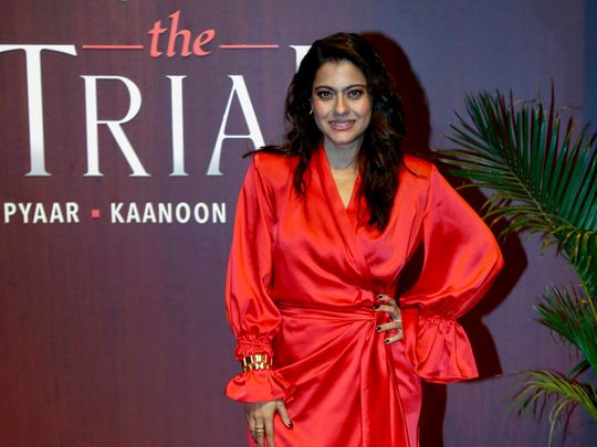 Bollywood actress Kajol poses for a picture at the trailer launch of the web series 'The Trial: Pyaar Kanoon Dhokha', in Mumbai on Monday.