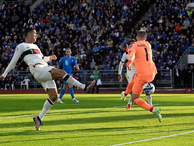 38 years old Cristiano Ronaldo on his 200th international appearance scores  a match winner for Portugal.