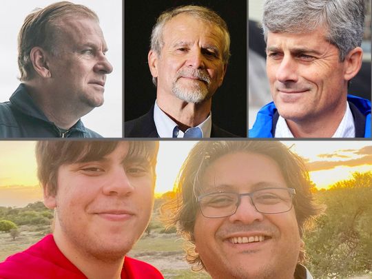 The missing 5: [From top-left] British billionaire Hamish Harding; French explorer Paul-Henri Nargeolet; Founder and CEO of OceanGate Expeditions Stockton Rush; Pakistani-born businessman Shahzada Dawood and his 19-year-old son Suleman. 