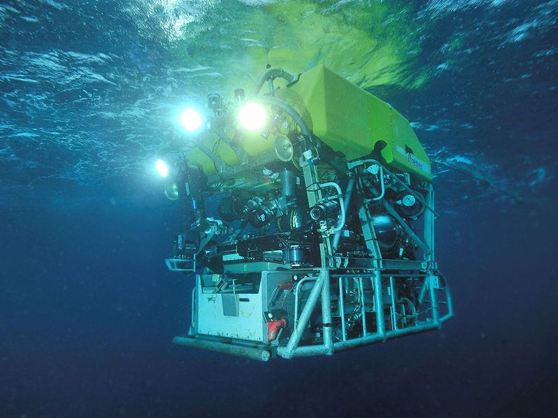 A view shows the ROV (Remotely Operated underwater Vehicle) Victor 6000. 