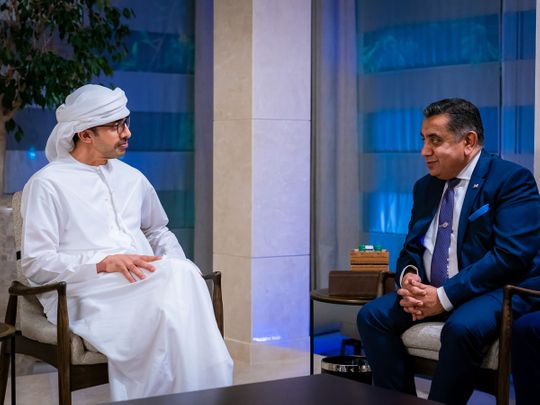 Sheikh Abdullah bin Zayed Al Nahyan, Minister of Foreign Affairs, received Lord Tariq Ahmad, Minister of State