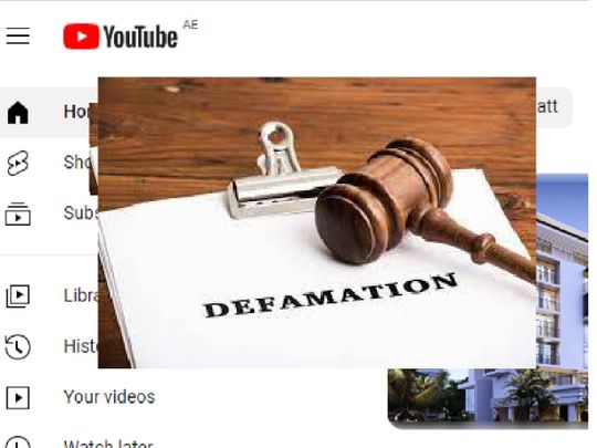 Defamation on youtube