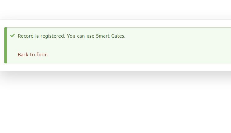 Smart Gates Registration