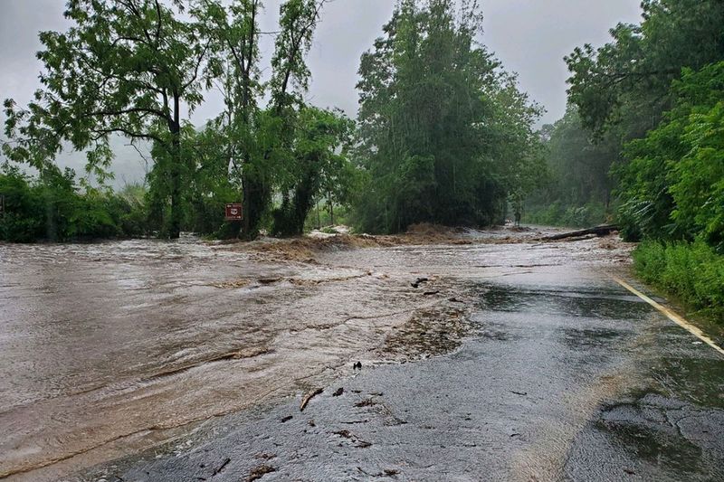 Numerous motorists were stranded by flooding Sunday in Rockland County, the New York State Police said. 