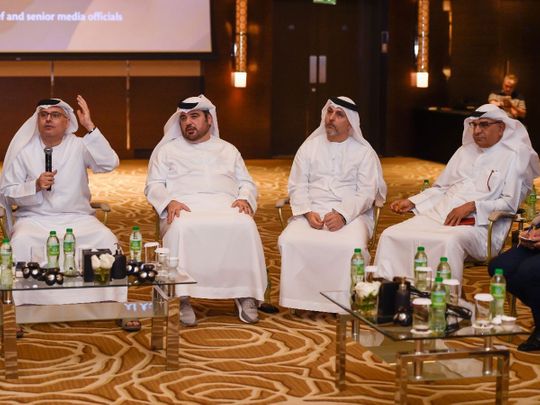 Abdulrahman Al Awar, UAE Minister of Human Resources and Emiratisation, meets Editor-in-Chiefs and senior media officials.