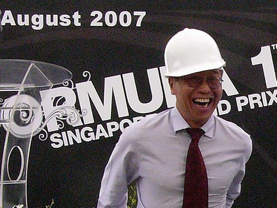  Ong Beng Seng of Singapore GP Pte Ltd attends the ground breaking ceremony to mark the start of work on the pit building for the Formula One Singapore Grand Prix in Singapore on August 31, 2007.