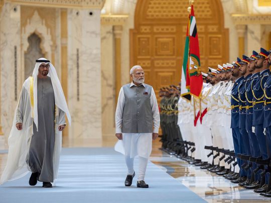 Sheikh Mohamed bin Zayed with Narendra Modi 